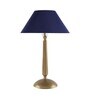 Classic Cubist Gold Brushed Lamp With Blue Shade
