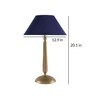 Classic Cubist Gold Brushed Lamp With Blue Shade