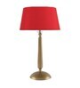 Classic Cubist Gold Brushed Lamp With Red Shade