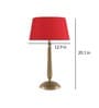 Classic Cubist Gold Brushed Lamp With Red Shade