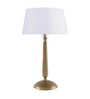 Classic Cubist Gold Brushed Lamp With White Drum Shade