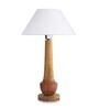 Classic Cubist Wooden Table lamp, with white shade