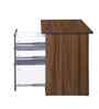 Classic Dark Walnut Colour Workstation Desk With Veneer Finish