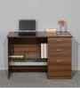 Classic Dark Walnut Colour Workstation Desk With Veneer Finish