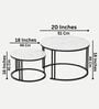 Classic Designer Round  Nesting Coffee Table In White Finish (Set of 2)