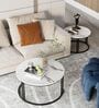 Classic Designer Round  Nesting Coffee Table In White Finish (Set of 2)