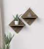Classic Designer Wooden Stands Wall Mounted Shelf Set of Two