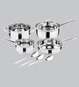 Stainless Steel Capsule Bottom Cookware -Set of 7 with 1 Glass lid