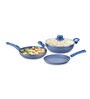 Aluminium Non-Stick Cookware-Set of 3 with 1 Glass lid