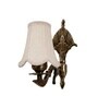 Classic Gold Antique Wall Lamp with Off-White Shade for Hallway