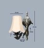 Classic Gold Antique Wall Lamp with Off-White Shade for Hallway