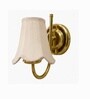 Classic Gold Off-White Fabric Shade Wall Lamp, Living Room & Office