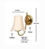 Classic Gold Off-White Fabric Shade Wall Lamp, Living Room & Office