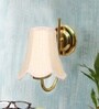 Classic Gold Off-White Fabric Shade Wall Lamp, Living Room & Office