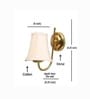 Classic Gold Wall Mounted Lamp with Off-White Cotton Shade & Bedroom