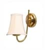 Classic Gold Wall Mounted Lamp with Off-White Cotton Shade & Bedroom