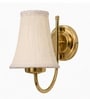 Classic Gold Wall Mounted Lamp with Off-White Cotton Shade & Bedroom