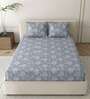 Classic Grey Grace Double 186 TC Cotton Bedsheet With 2 Matching Pillow Covers