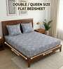 Classic Grey Grace Double 186 TC Cotton Bedsheet With 2 Matching Pillow Covers