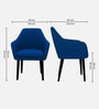Classic Modern Arm Dining Chair With Black Iron Legs In Blue Color