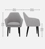 Classic Modern Arm Dining Chair With Black Iron Legs In Light Grey Color