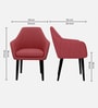 Classic Modern Arm Dining Chair With Black Iron Legs In Pink Color