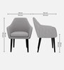 Classic Modern Arm Dining Chair With Black Iron Legs In Light Grey Color