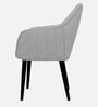 Classic Modern Arm Dining Chair With Black Iron Legs In Light Grey Color