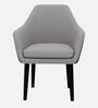 Classic Modern Arm Dining Chair With Black Iron Legs In Light Grey Color