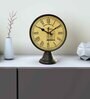 Classic Yellow & Brown Plastic Table Clock