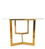 Classic Mylo 6 Seater Marble Top Dining Table in Glossy Gold Finish
