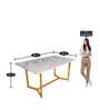 Classic Mylo 6 Seater Marble Top Dining Table in Glossy Gold Finish