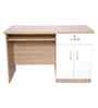 Classic Oak And White Dual Tone Workstation Desk With Textured Veneer Finish