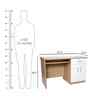 Classic Oak And White Dual Tone Workstation Desk With Textured Veneer Finish