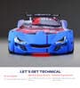 Classic Racing Car Bed In Blue Colour with Mattress