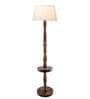 Classic Round Mabel Black Finish Wooden Floor Lamp with White Shade