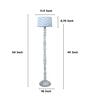 Classic Rustic White Mango Wood Base Floor Lamps Maze Print Satin Shade
