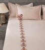 Classic Sand 300TC 100% Cotton Solids Flat Embroidered Super King Bedsheet With 2 Pillow Covers