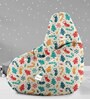 Classic Snowflakes Print XXL Fabric Bean Bag with Beans in Multi Colour