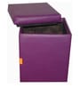Classic Square Ottoman with Storage in Purple Colour