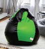 Classic XXL Bean Bag with Beans in Black & Neon Green Colour