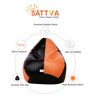 Classic XXL Bean Bag with Beans in Black & Orange Colour