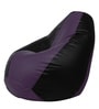 Classic XXL Bean Bag with Beans in Black & Purple Colour