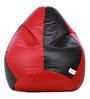 Classic XXL Bean Bag with Beans in Black & Red Colour