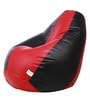 Classic XXL Bean Bag with Beans in Black & Red Colour