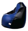 Classic XXL Bean Bag with Beans in Black & Royal Blue Colour