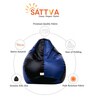 Classic XXL Bean Bag with Beans in Black & Royal Blue Colour