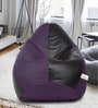 Classic XXXL Bean Bag with Beans in Black & Purple Colour