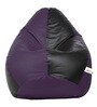 Classic XXXL Bean Bag with Beans in Black & Purple Colour