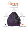 Classic XXXL Bean Bag with Beans in Black & Purple Colour